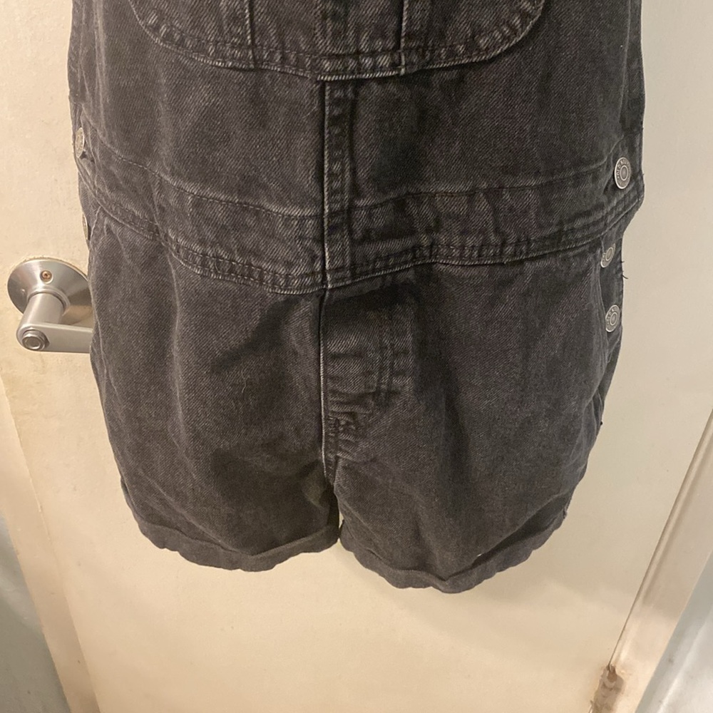 Old Navy Black Slouchy Non Stretch Denim Overalls Size S - Picture 6 of 11